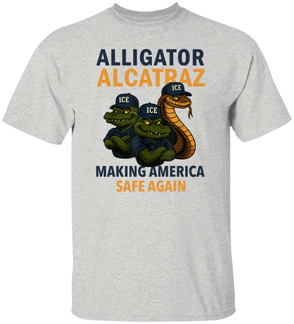 Alligator Alcatraz Patriotic Unisex Heavy Cotton Tee With 11oz White Mug