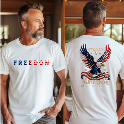 Patriotic Eagle Freedom T-Shirt, 250th Anniversary USA Pride Tee