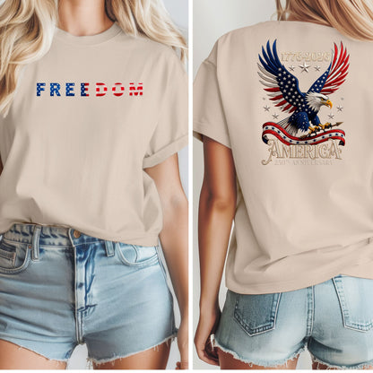 Patriotic Eagle Freedom T-Shirt, 250th Anniversary USA Pride Tee