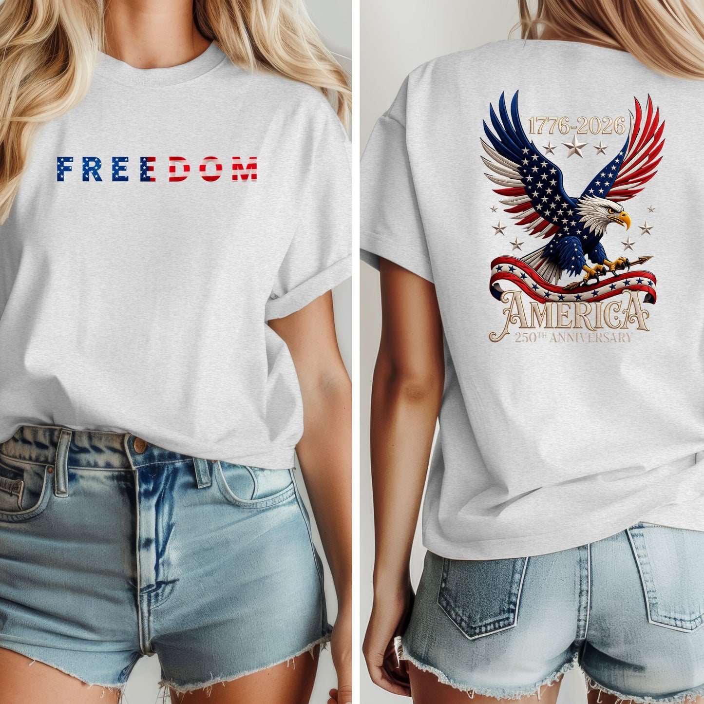 Patriotic Eagle Freedom T-Shirt, 250th Anniversary USA Pride Tee