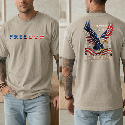Patriotic Eagle Freedom T-Shirt, 250th Anniversary USA Pride Tee