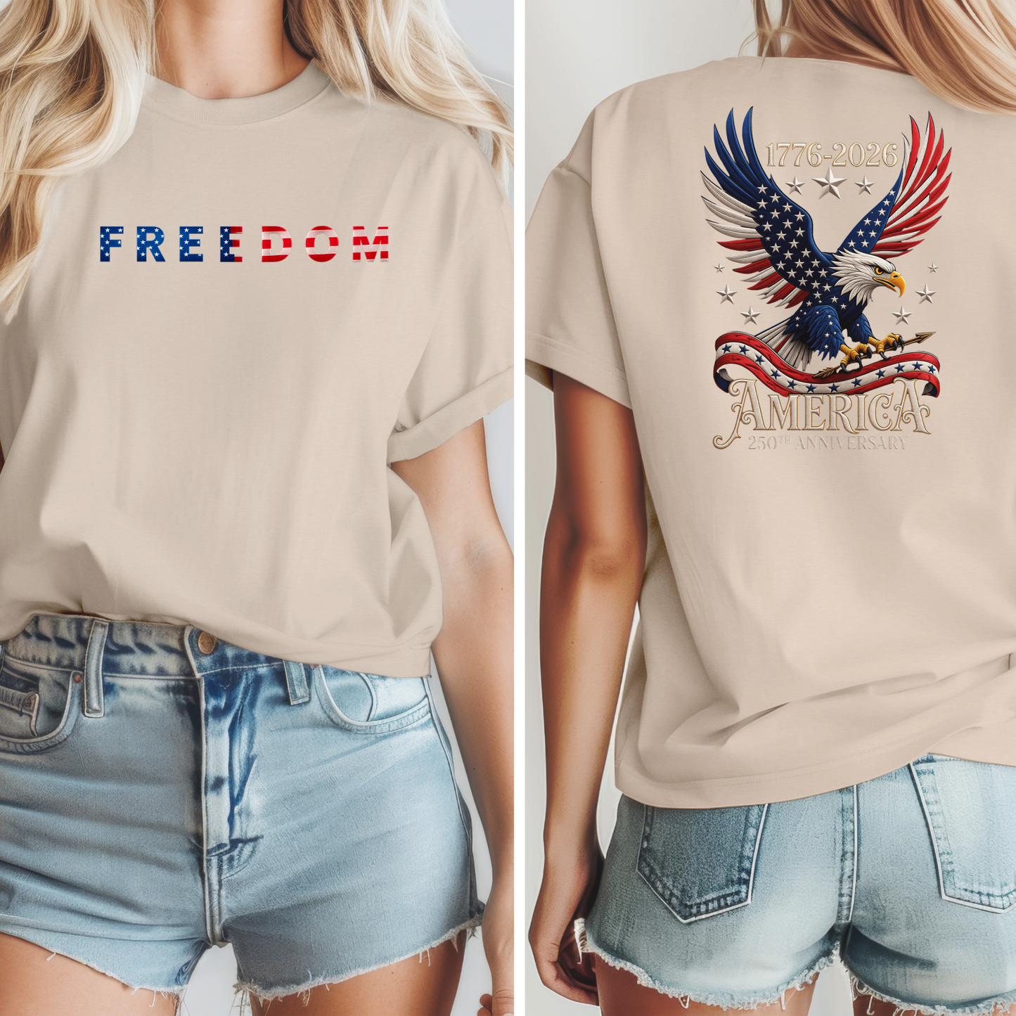 Patriotic Eagle Freedom T-Shirt, 250th Anniversary USA Pride Tee
