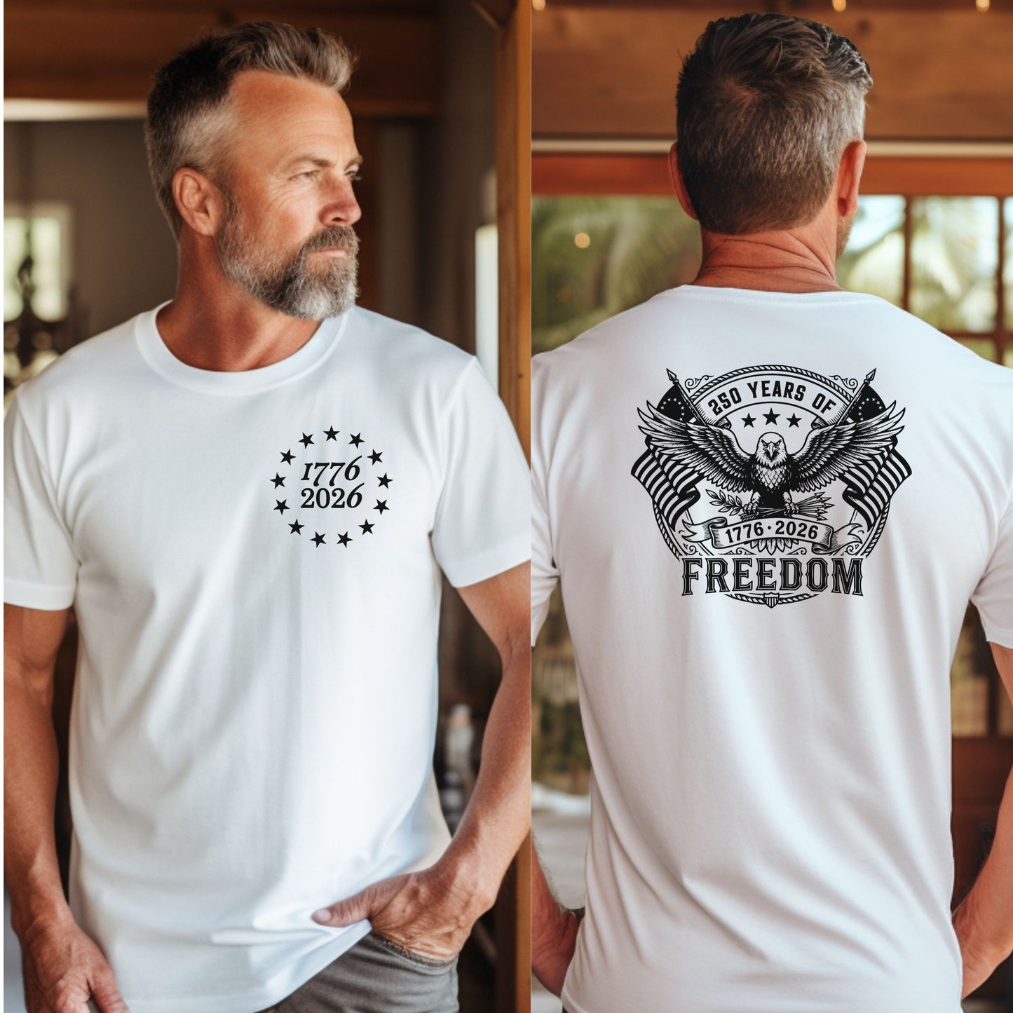 USA 250th Anniversary T-Shirt, Patriotic Eagle Freedom Apparel, 1776-2026 Celebration