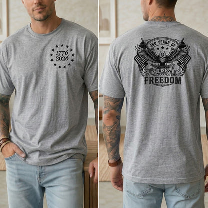 USA 250th Anniversary T-Shirt, Patriotic Eagle Freedom Apparel, 1776-2026 Celebration