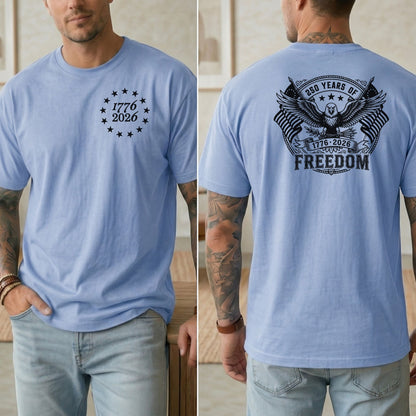 USA 250th Anniversary T-Shirt, Patriotic Eagle Freedom Apparel, 1776-2026 Celebration