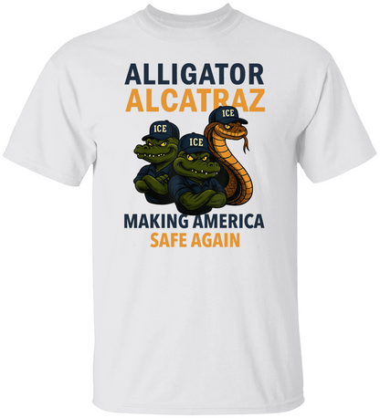 Alligator Alcatraz Patriotic Unisex Heavy Cotton Tee With 11oz White Mug
