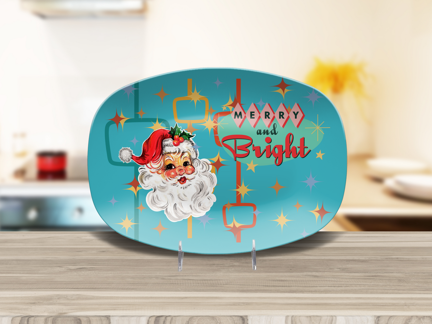 Unbreakable Oval Holiday Serving Plate - Merry and Bright
