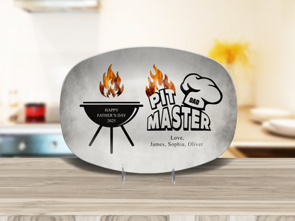 Personalized Grill Plate for Daddy, Papa, or Grandpa – Custom Names & Date – Father’s Day Gift Idea