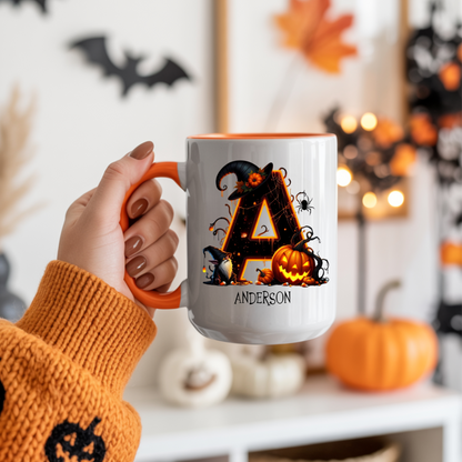 Personalized Gnome Halloween Monogram Coffee Mugs And Tote