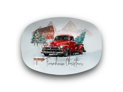 Farmhouse Christmas Unbreakable Oval Plate