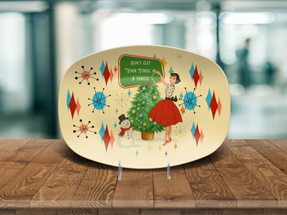 Vintage Christmas Oval Serving Platter