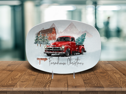 Farmhouse Christmas Unbreakable Oval Plate