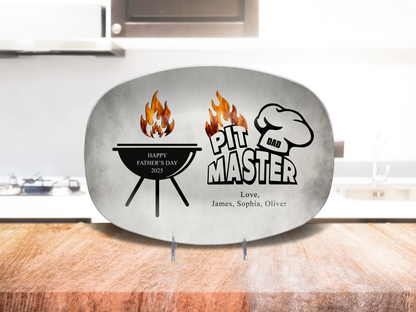Personalized Grill Plate for Daddy, Papa, or Grandpa – Custom Names & Date – Father’s Day Gift Idea