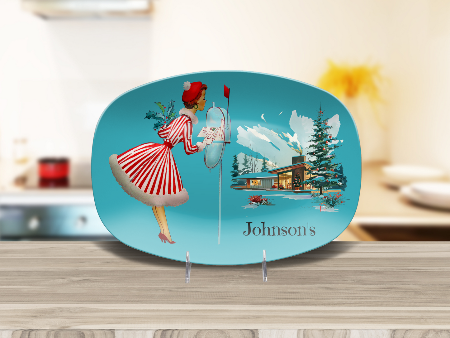 Vintage Christmas Holiday Serving Platter