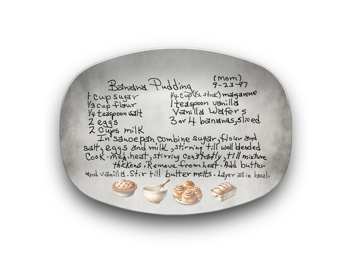 Personalized Serving Platter – Custom Handwritten Recipe Keepsake