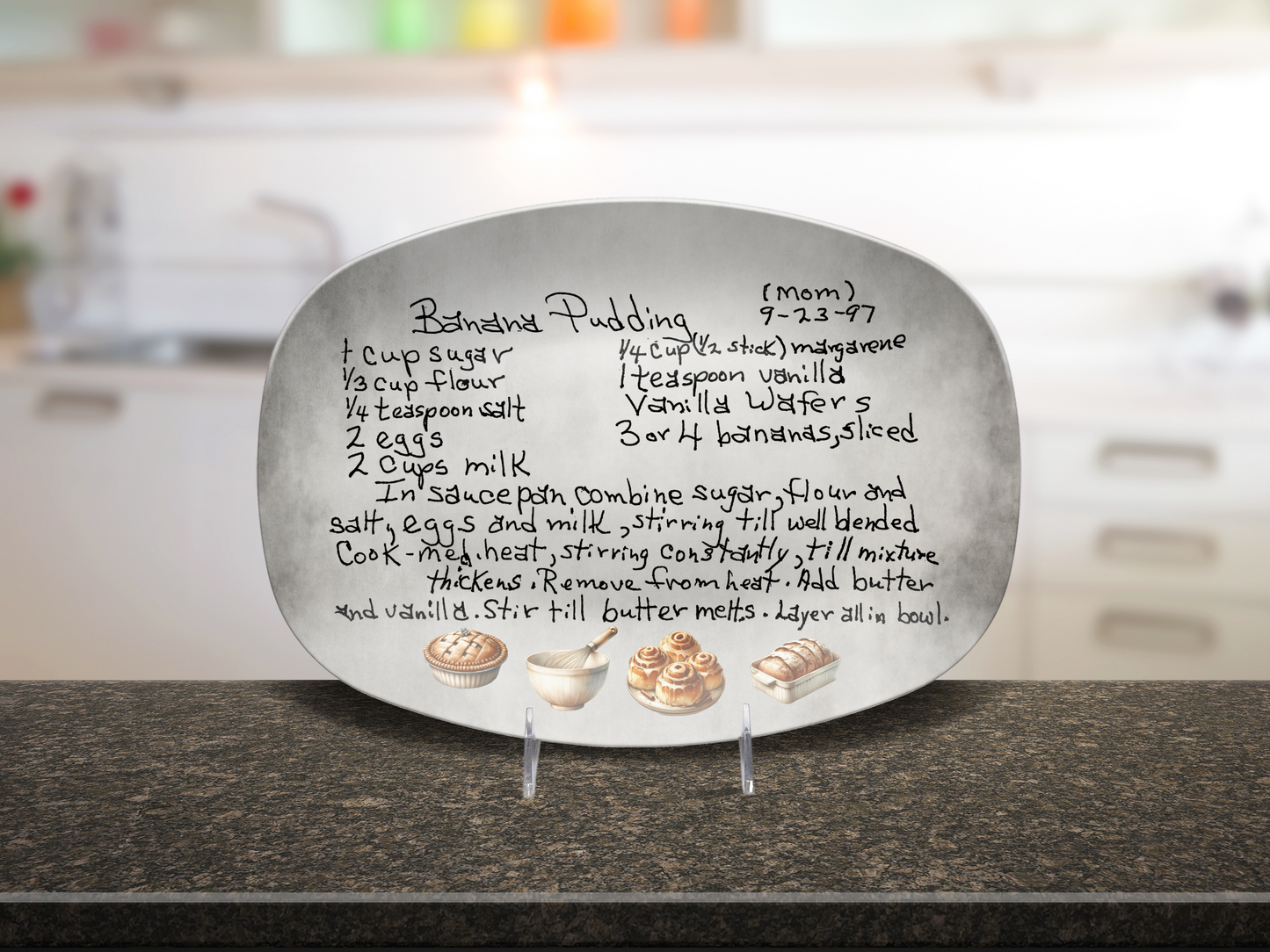 Personalized Serving Platter – Custom Handwritten Recipe Keepsake