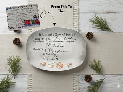 Personalized Serving Platter – Custom Handwritten Recipe Keepsake