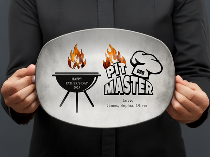 Personalized Grill Plate for Daddy, Papa, or Grandpa – Custom Names & Date – Father’s Day Gift Idea