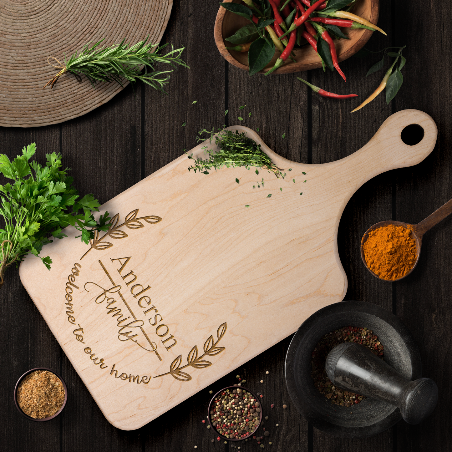 Custom Hardwood Cutting Board - Personalized Gift