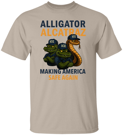 Alligator Alcatraz Patriotic Unisex Heavy Cotton Tee With 11oz White Mug