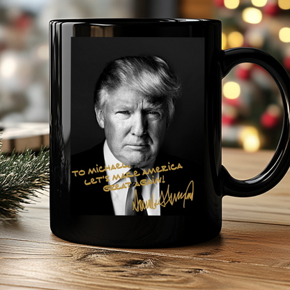 Personalized Black Ceramic Mug - Custom Name & Text
