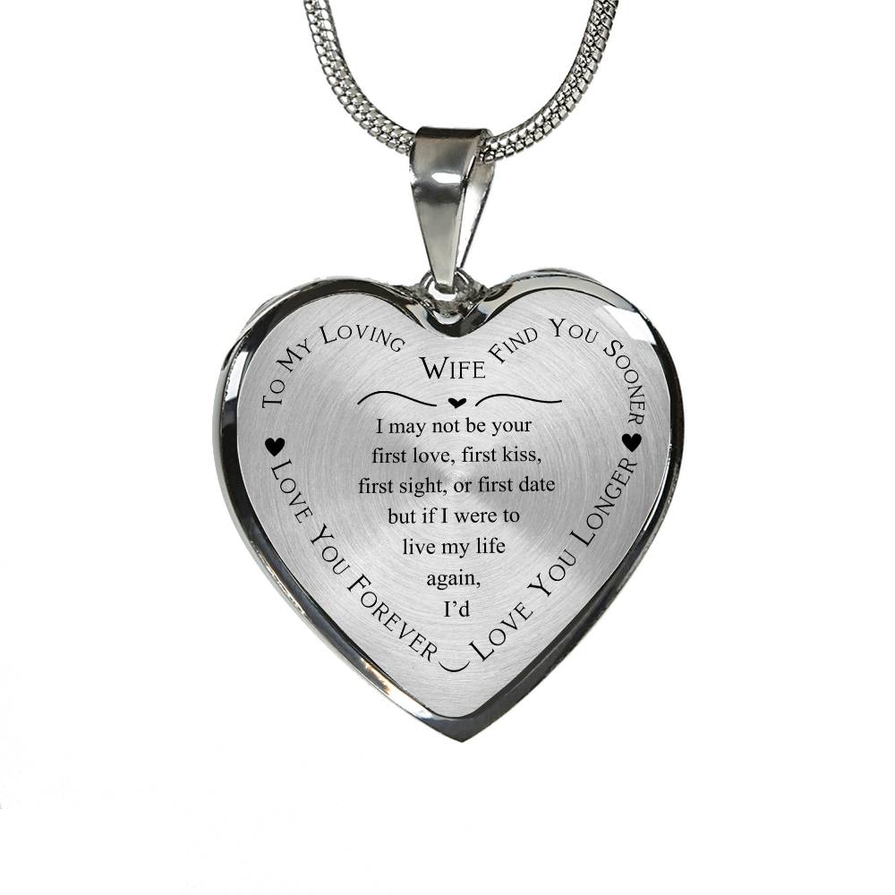 Engraved Heart Necklace Gift for Wife, Personalized Pendant, Custom Jewelry Keepsake, Anniversary Present, Heartfelt Love Token