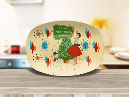 Vintage Christmas Oval Serving Platter