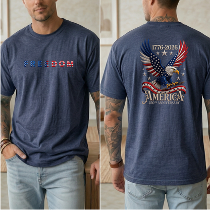 Patriotic Eagle Freedom T-Shirt, 250th Anniversary USA Pride Tee