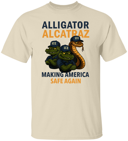 Alligator Alcatraz Patriotic Unisex Heavy Cotton Tee With 11oz White Mug