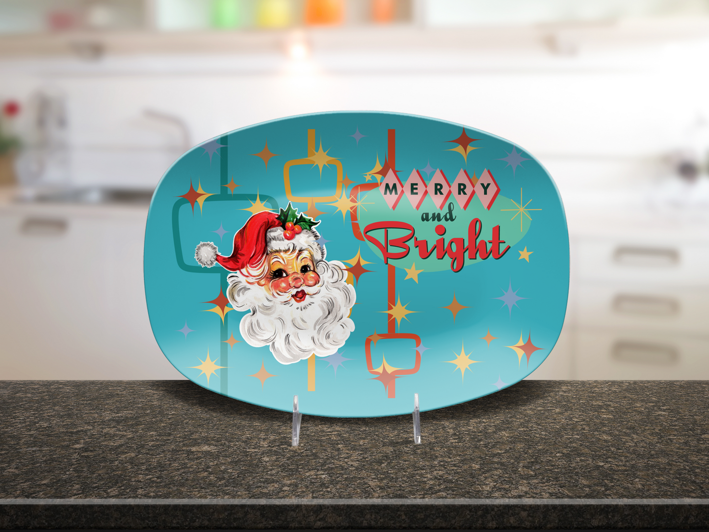 Unbreakable Oval Holiday Serving Plate - Merry and Bright
