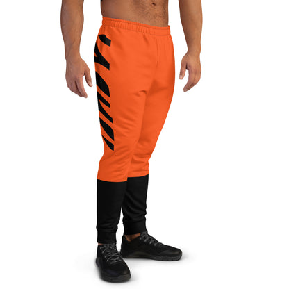 Cincinnati Men's Joggers/ Team Colors Orange With Black Tiger Stripes/ Black Bottom/Men's Football Style Sports Joggers