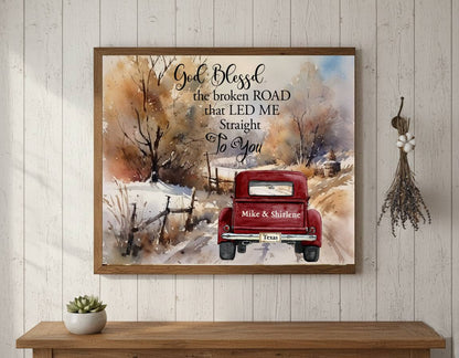 Custom Canvas Art, Romantic Landscape Wall Decor, Customizable Couple Gift, Personalized Name Sign, Love Story Artwork, Home Decoration