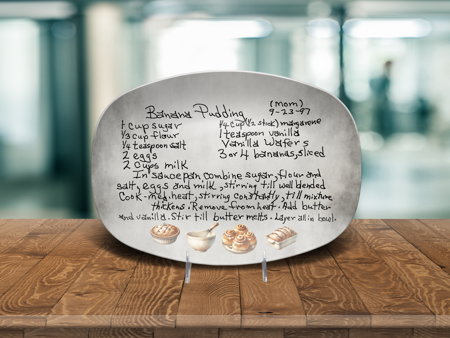 Personalized Serving Platter – Custom Handwritten Recipe Keepsake