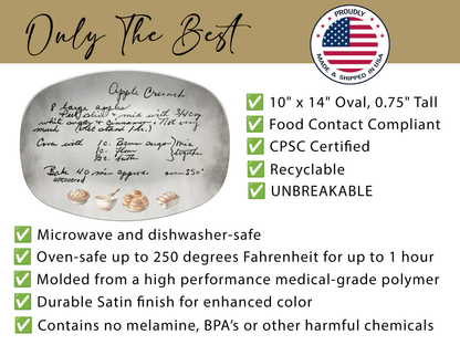 Personalized Serving Platter – Custom Handwritten Recipe Keepsake