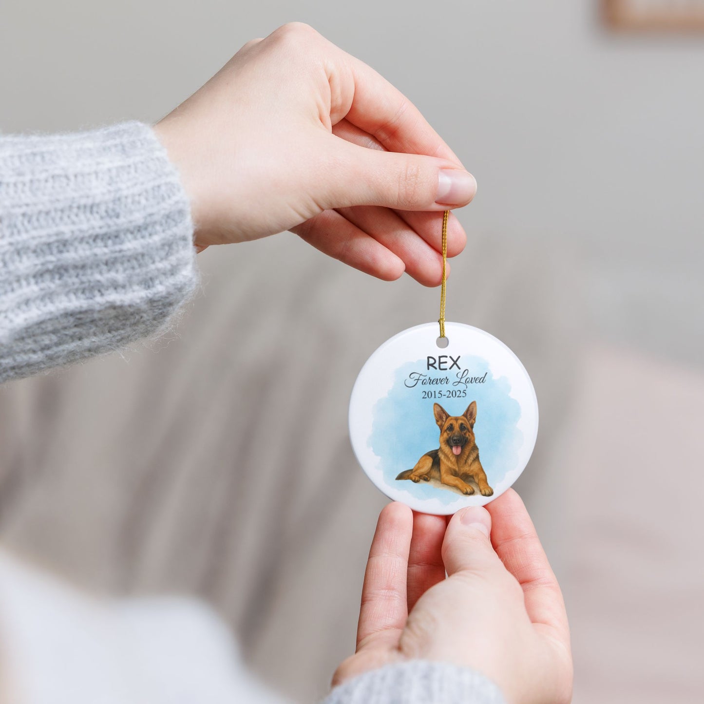 Custom Pet Memorial Ceramic Ornament - Cherished Keepsake