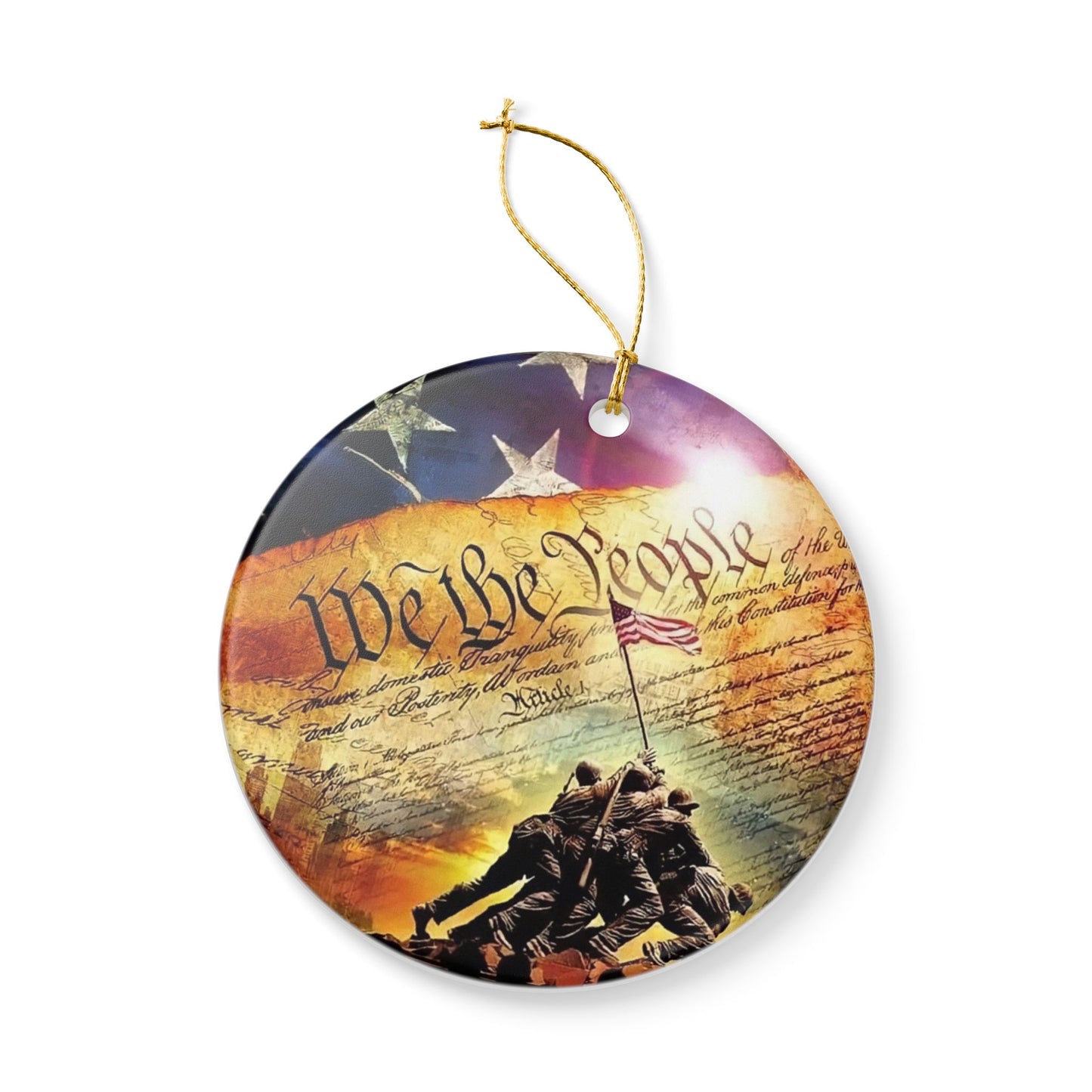 We The People Patriotic Christmas Ornament/ Ceramic Christmas Ornament/ Patriot American/ Christmas Gift