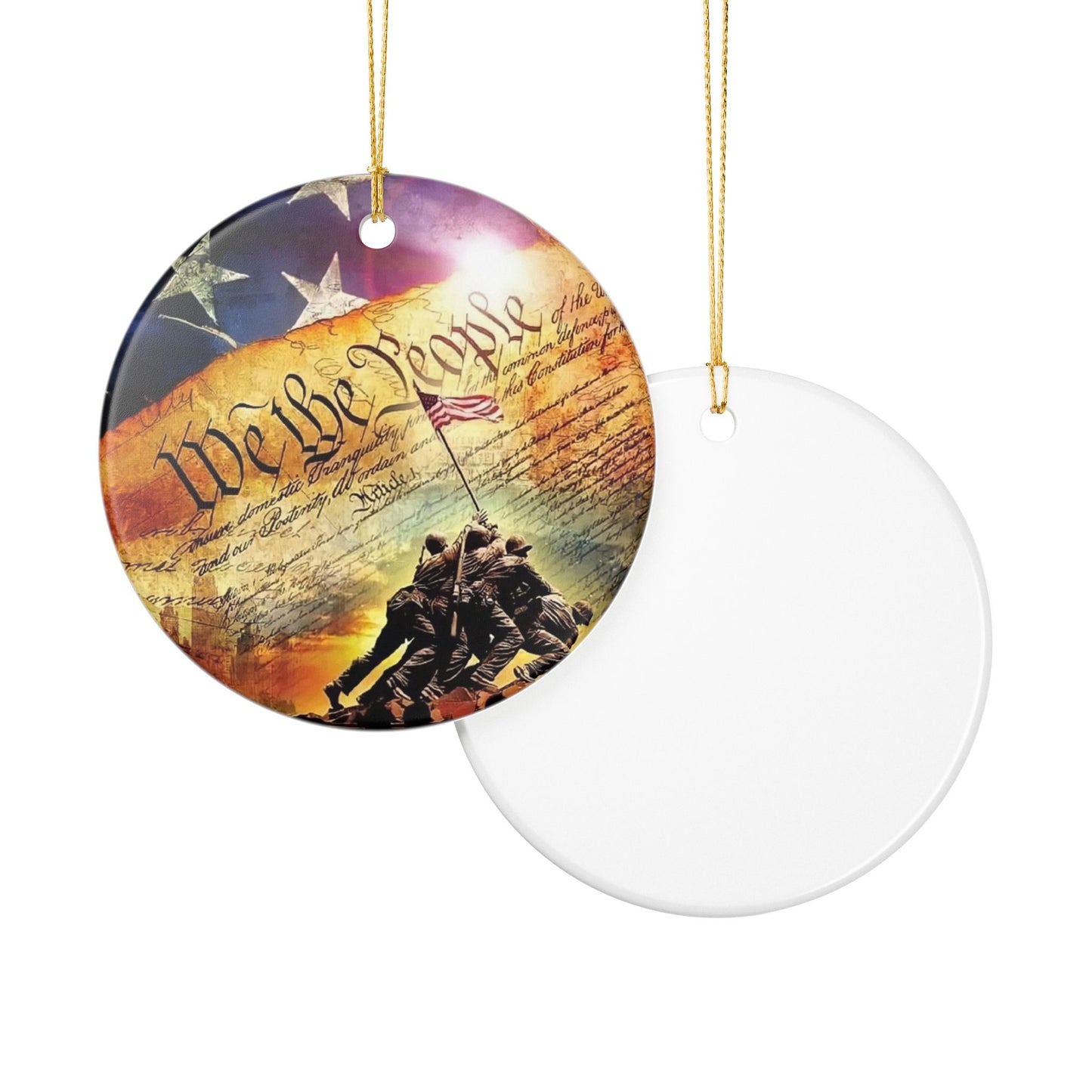 We The People Patriotic Christmas Ornament/ Ceramic Christmas Ornament/ Patriot American/ Christmas Gift