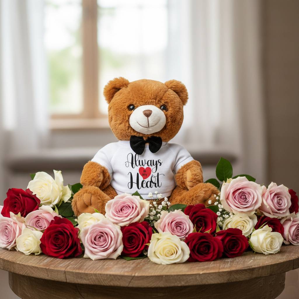 Personalized Teddy Bear Gift, Custom Soft Plush Toy, Love Teddy with Bow Tie, Perfect Romantic Gift, Sentimental Keepsake, Cute Stuffed Animal, Adorable Valentine Gift