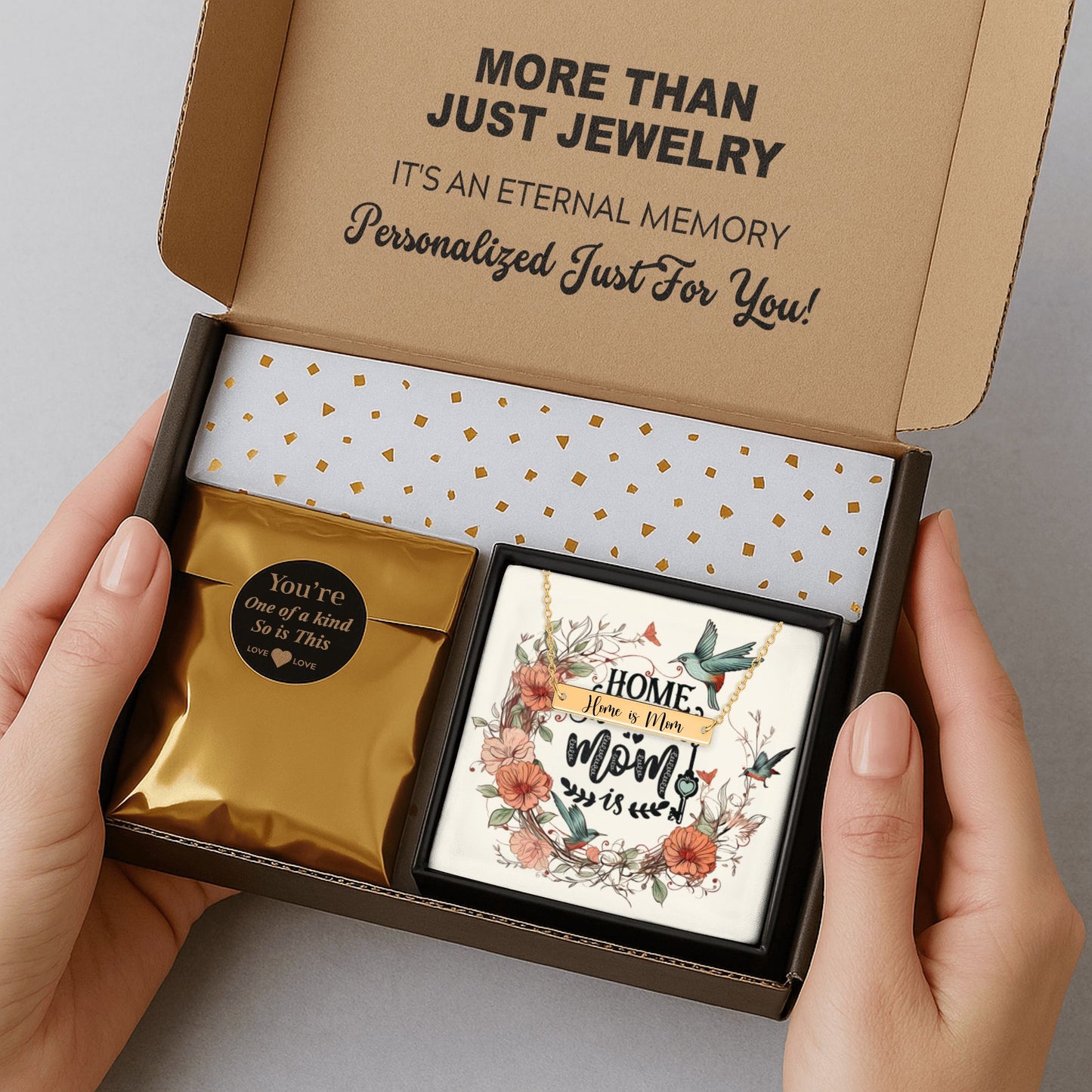 Horizontal Bar Necklace / Home Is Mom