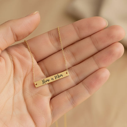 Horizontal Bar Necklace / Home Is Mom