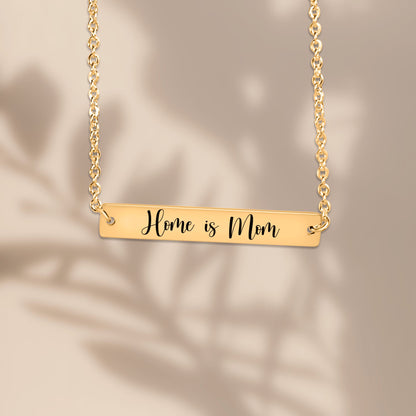 Horizontal Bar Necklace / Home Is Mom