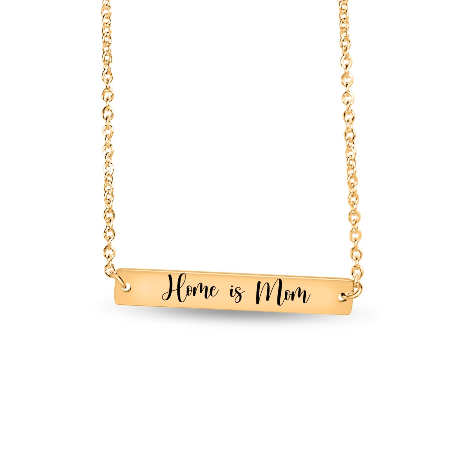 Horizontal Bar Necklace / Home Is Mom