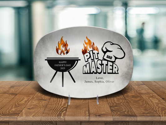 Personalized Grill Plate for Daddy, Papa, or Grandpa – Custom Names & Date – Father’s Day Gift Idea