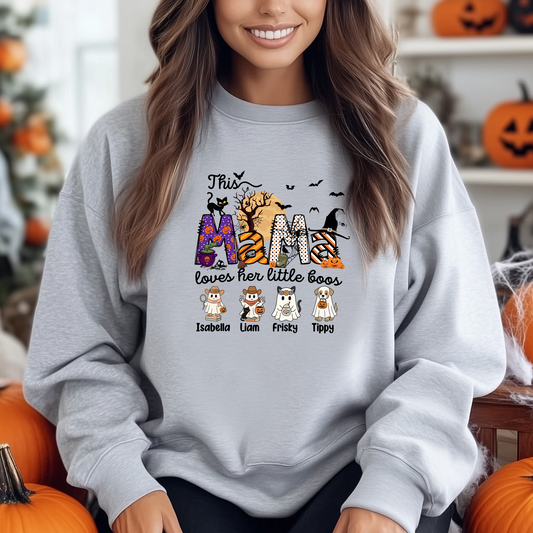 Halloween Boo Personalized Sweatshirt for Moms