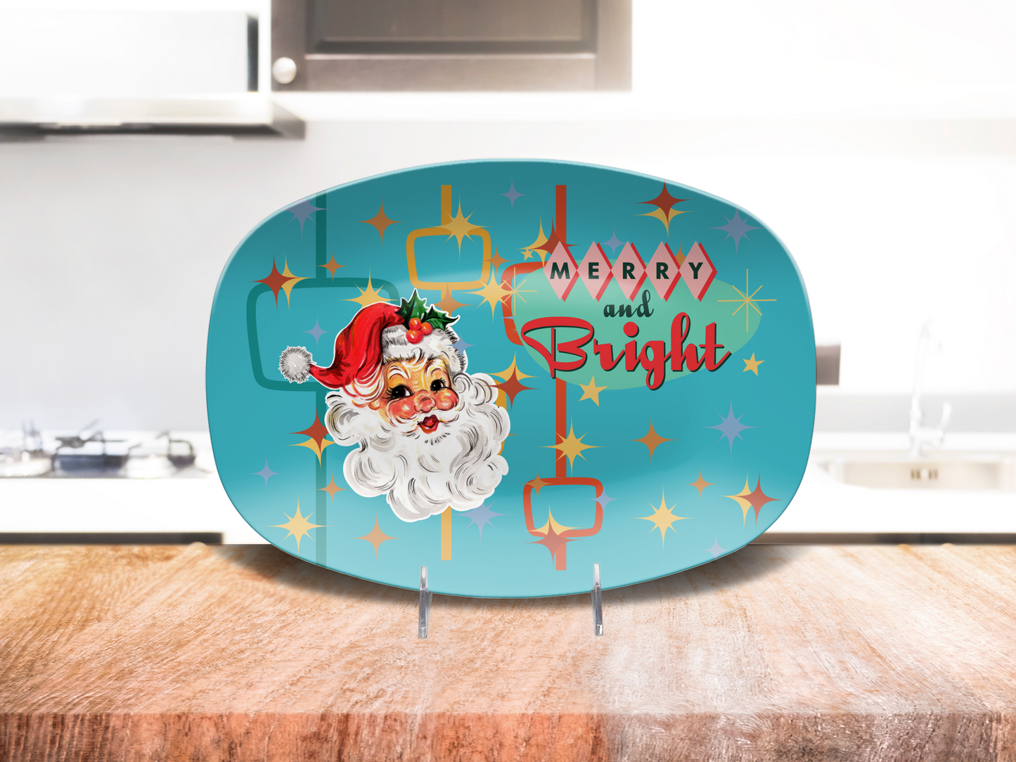 Unbreakable Oval Holiday Serving Plate - Merry and Bright