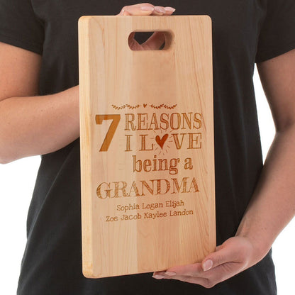 Reasons I Love Being A Grandma/Love My Grandkids/Meemaw Gift/G-ma Gift/Gift For Nana/Personalized Maple Cutting Board