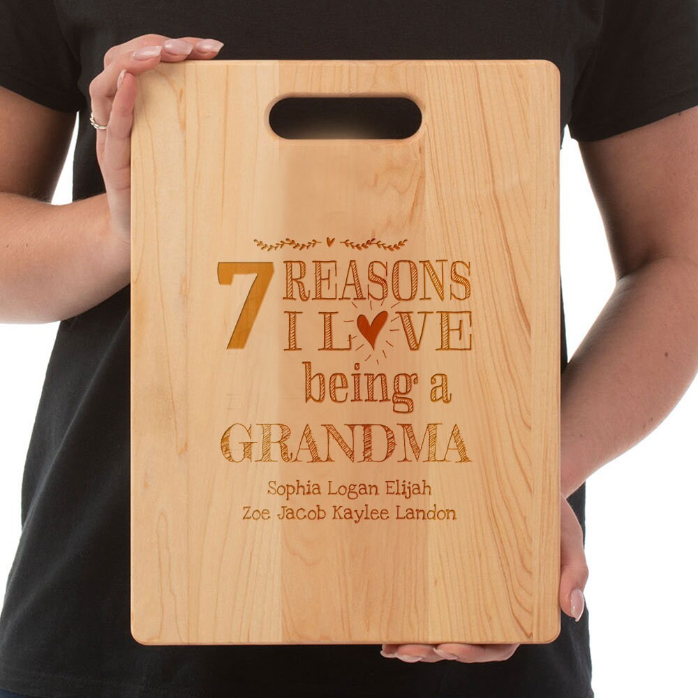 Reasons I Love Being A Grandma/Love My Grandkids/Meemaw Gift/G-ma Gift/Gift For Nana/Personalized Maple Cutting Board