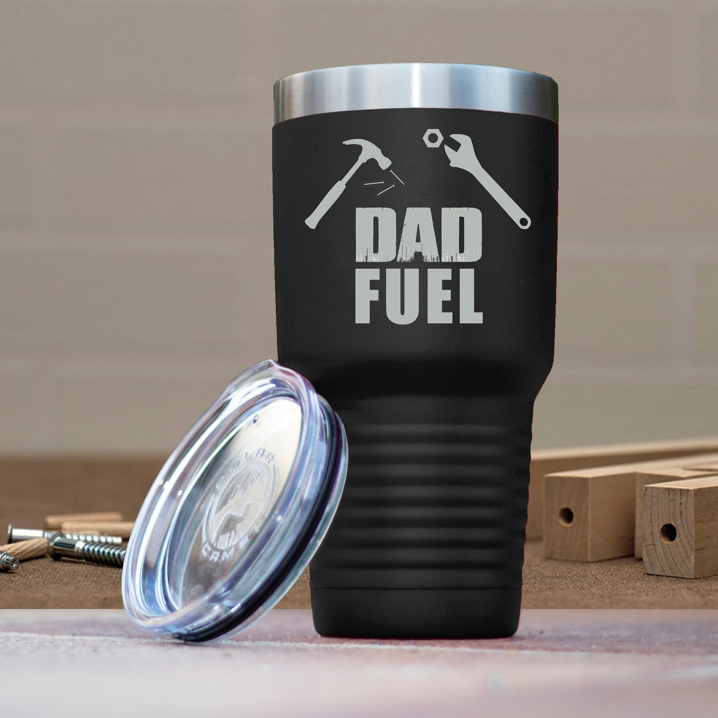 Carpenter Dad Fuel, Dad Can Fix Anything, Father's Day Gift, Gift for Dad, Dad Polar Camel 30oz Ringneck Stainless Steel Tumbler