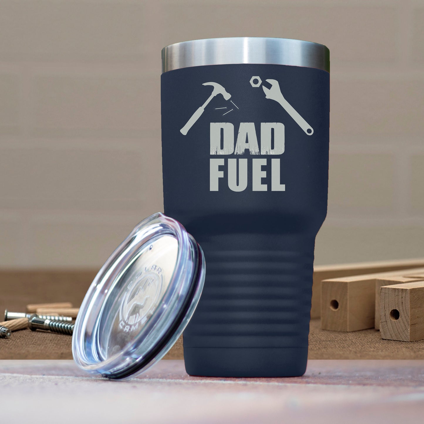 Carpenter Dad Fuel, Dad Can Fix Anything, Father's Day Gift, Gift for Dad, Dad Polar Camel 30oz Ringneck Stainless Steel Tumbler