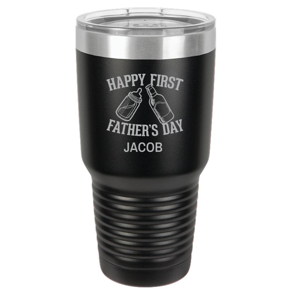 Happy First Father's Day Polar Camel 30 oz Ringneck Tumbler Laser Etched No Colored Art